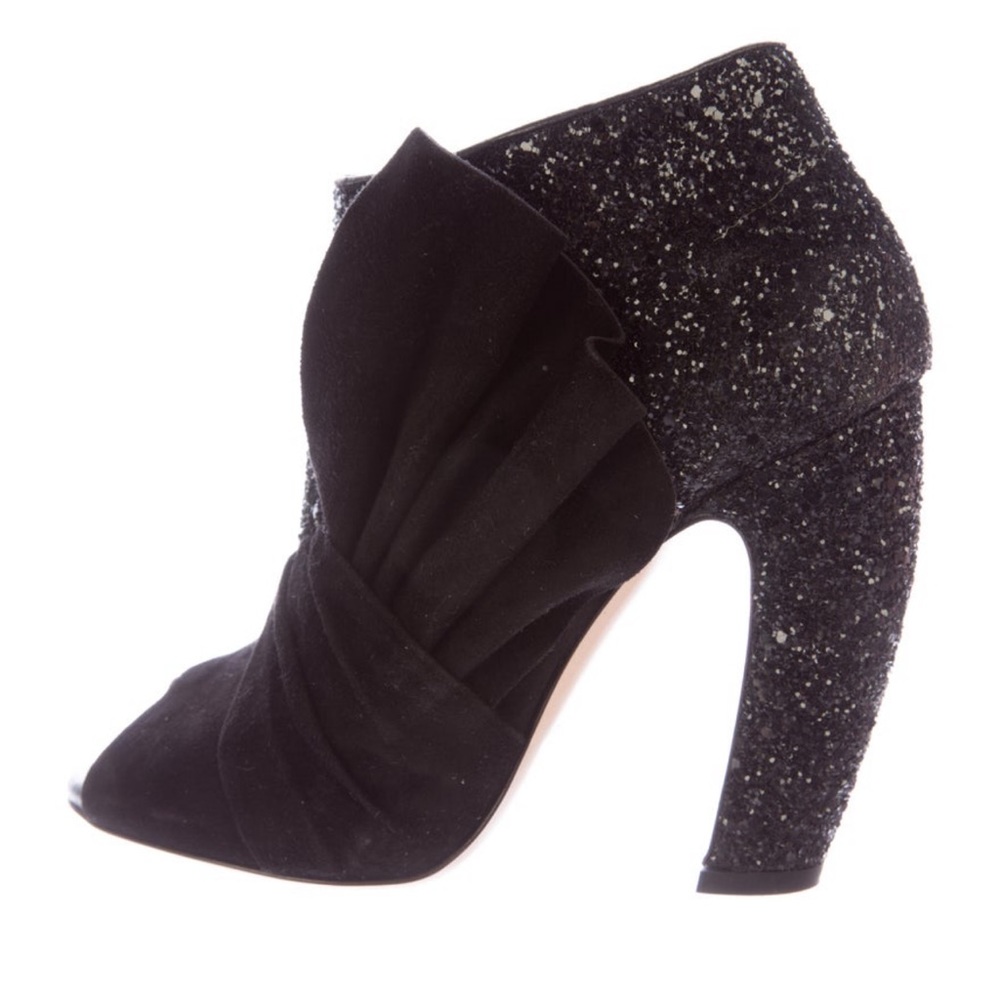 Miu Miu Glitter-peeptoe Ankle boots